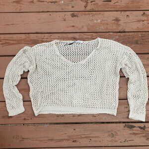 Beige Yarn Crochet Top - Size XXL